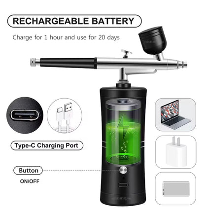 Airbrush with Compressor for Nail Painting Portable Cordless Airbrush Mini Airbrush Sprayer Gun for Nail Art Cake Painting